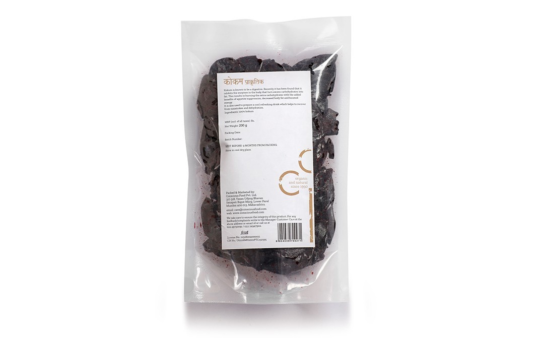 Conscious Food Garcinia Indica Kokum Natural   Pack  200 grams